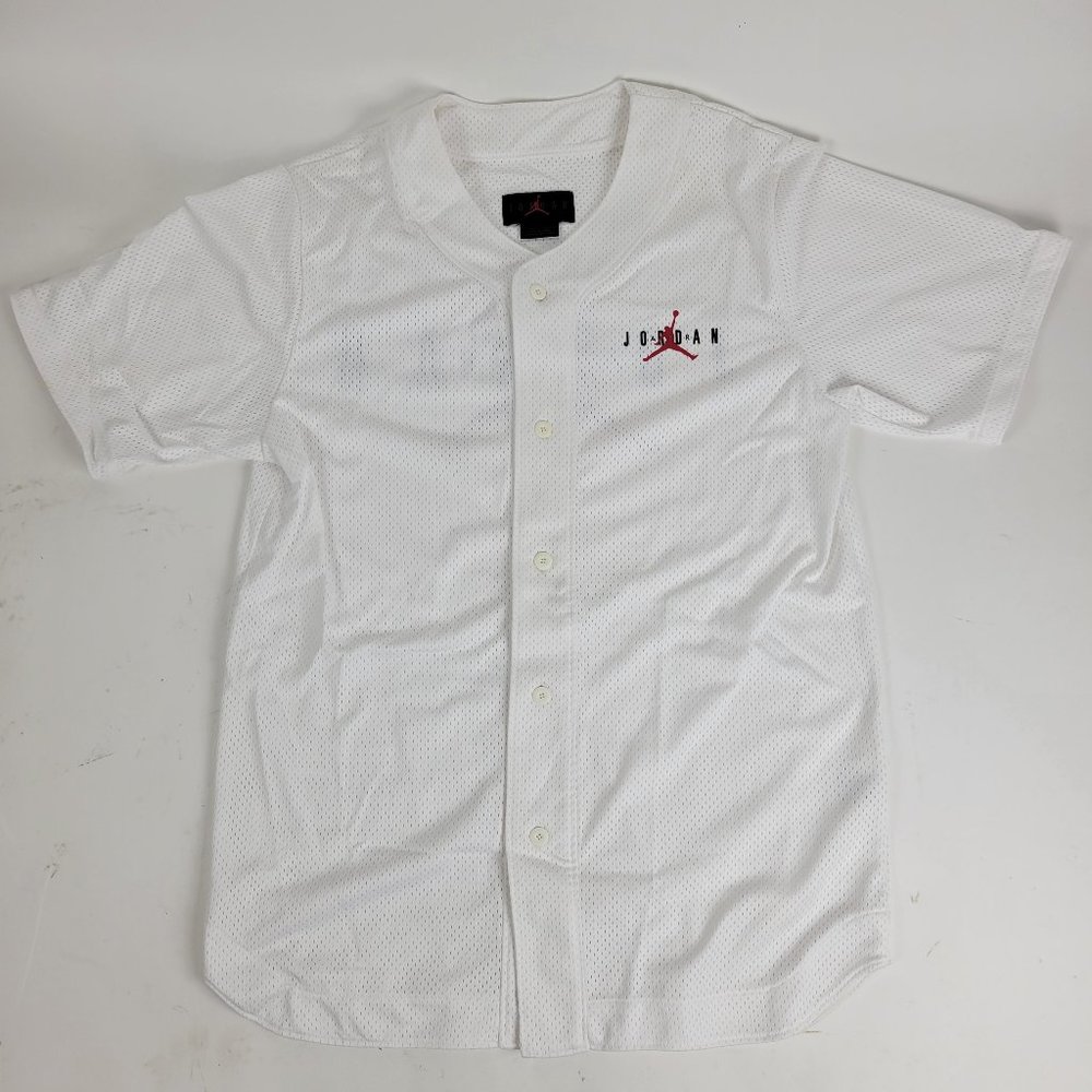Vintage Nike Air Jordan Baseball Jersey White 90s Embroidered Large L